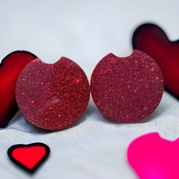 Ruby Red Resin Car Coaster - Picture 1 of 9